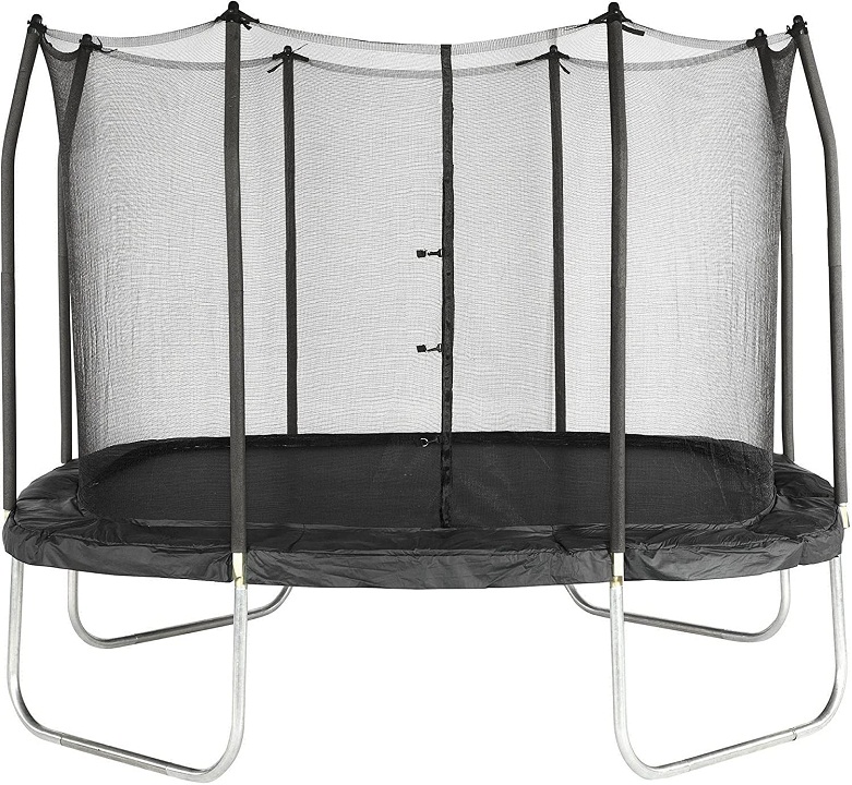 Plum 11ft Square Outdoor Black Trampoline with Enclosure Safety Net